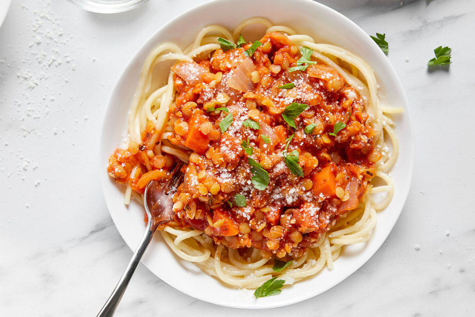 Pressure Cooker Lentil Pasta Sauce with Spaghetti My Food and Family