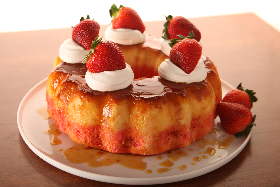Strawberry Flan Cake