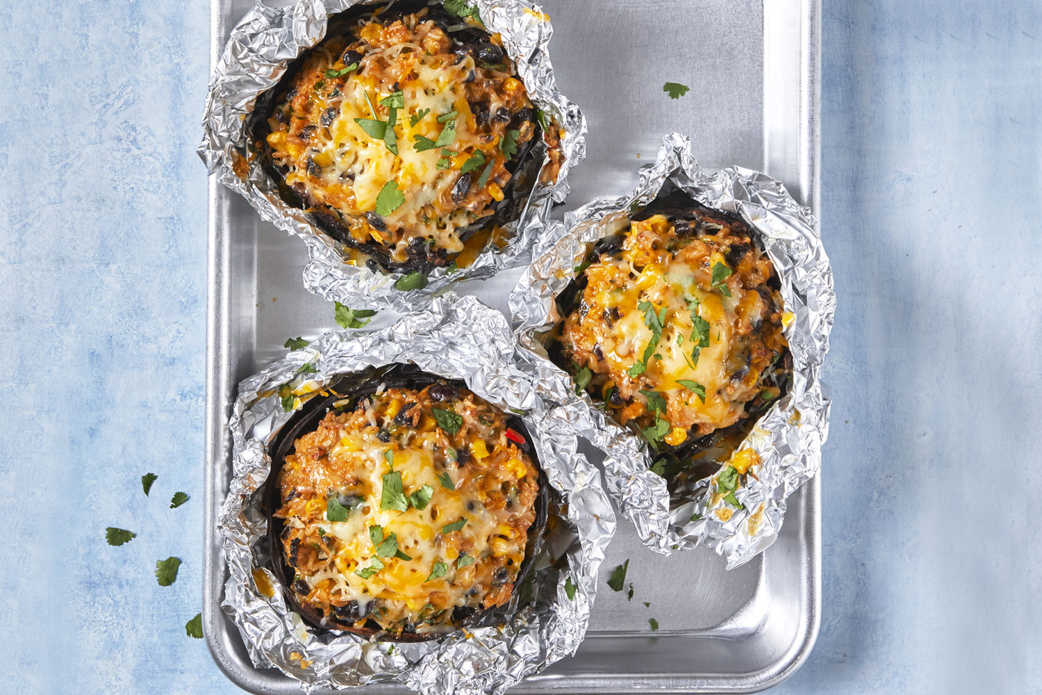 Corn and Bean Stuffed Portobello Mushrooms