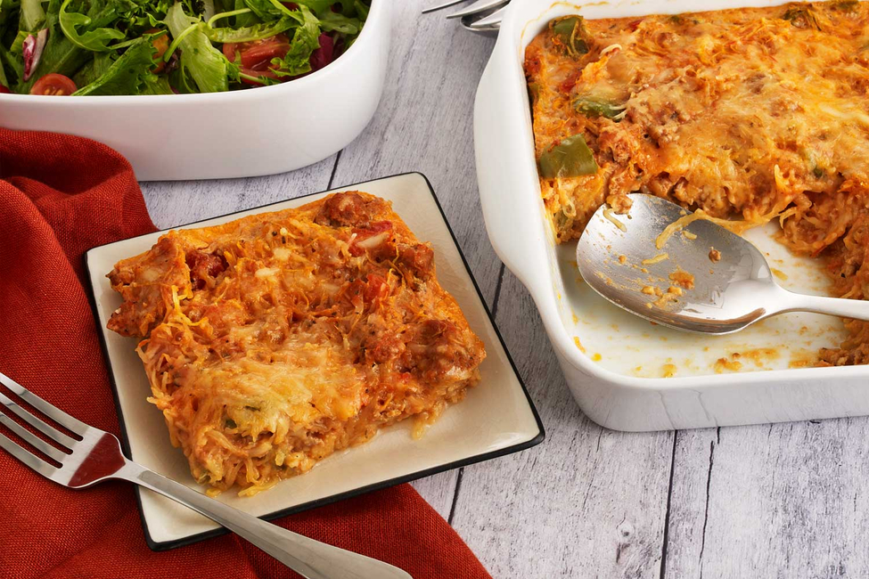 Spaghetti Squash & Sausage Pizza Casserole My Food and Family