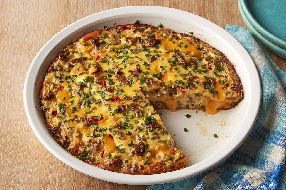 Cheesy Sausage Frittata with Peppers