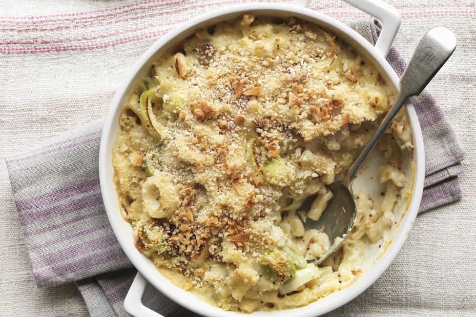 Cheesy Macaroni Bake with Leeks and Pancetta My Food and Family
