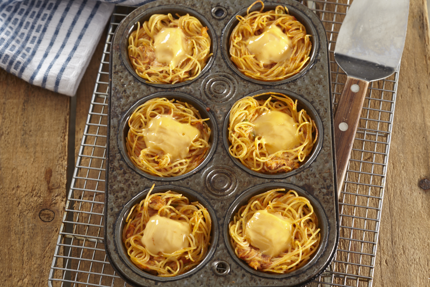 Chicken-Spaghetti Pie Minis