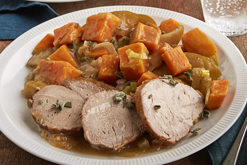 SlowCooker Pork Tenderloin with Apples My Food and Family