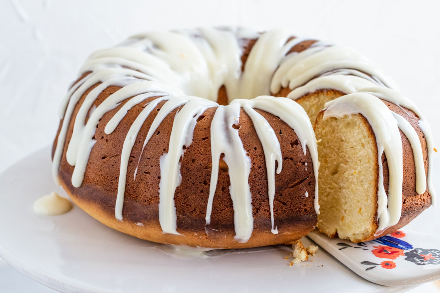 Meyer Lemon Pound Cake with Cream Cheese Glaze