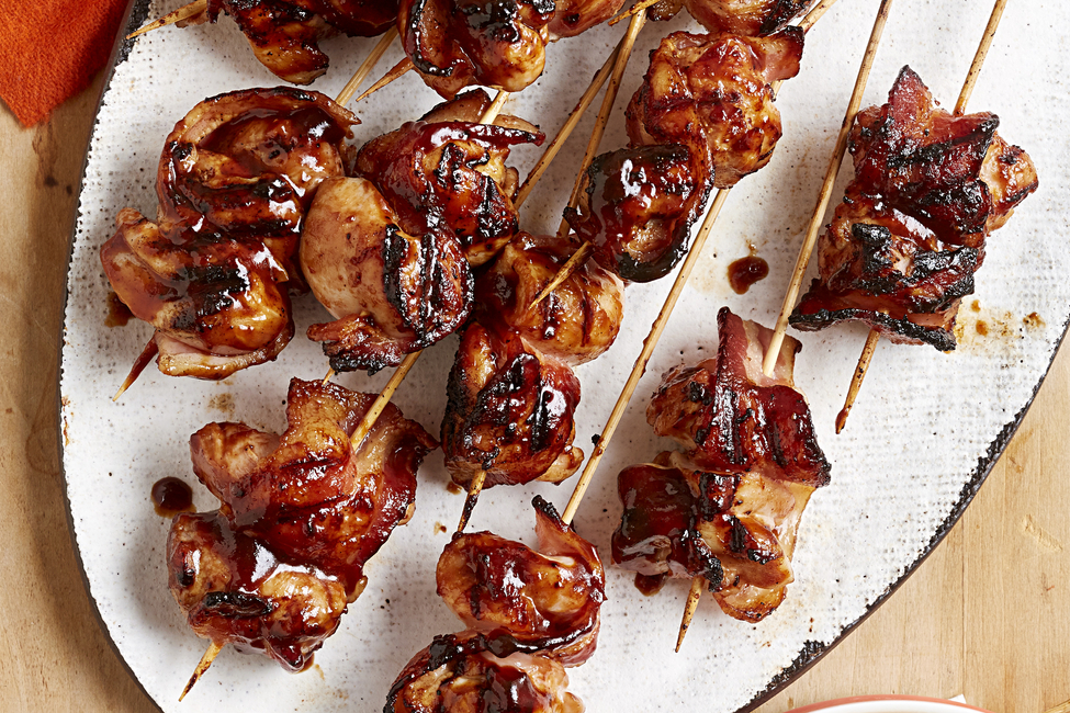 BBQ Chicken and Bacon Skewers