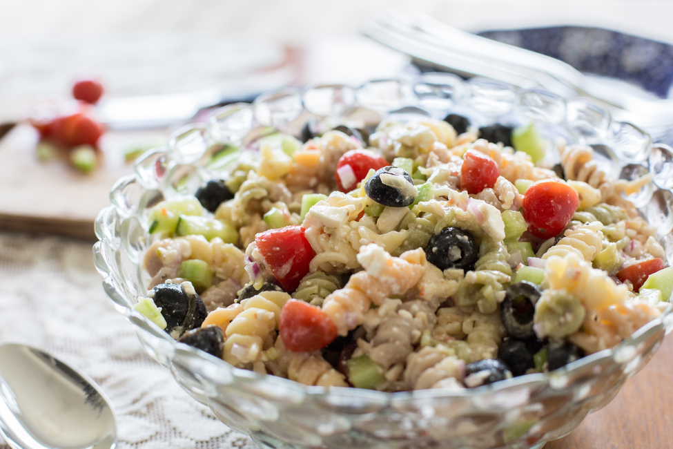 Zesty Feta and Vegetable Rotini Salad My Food and Family
