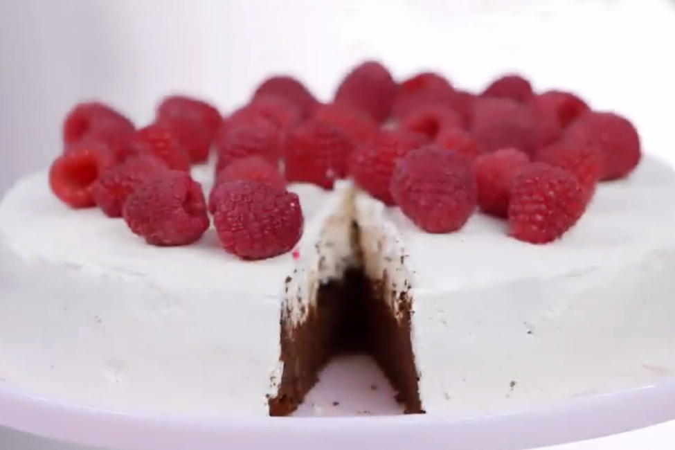 Flourless Chocolate Cake with Creamy Mousse