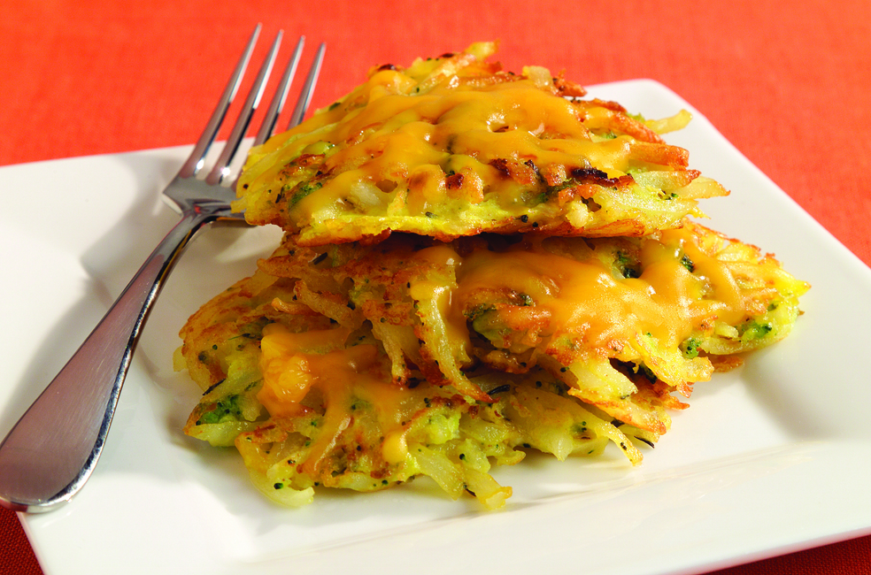 Cheesy Potato Pancakes with Veggies