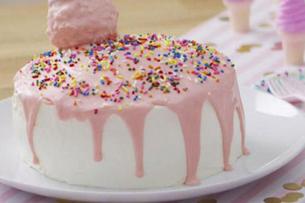 Spilled Ice Cream Cone Cake