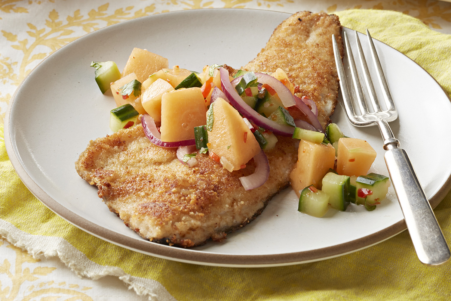 Pan-Seared Trout with Melon Salsa - My Food and Family