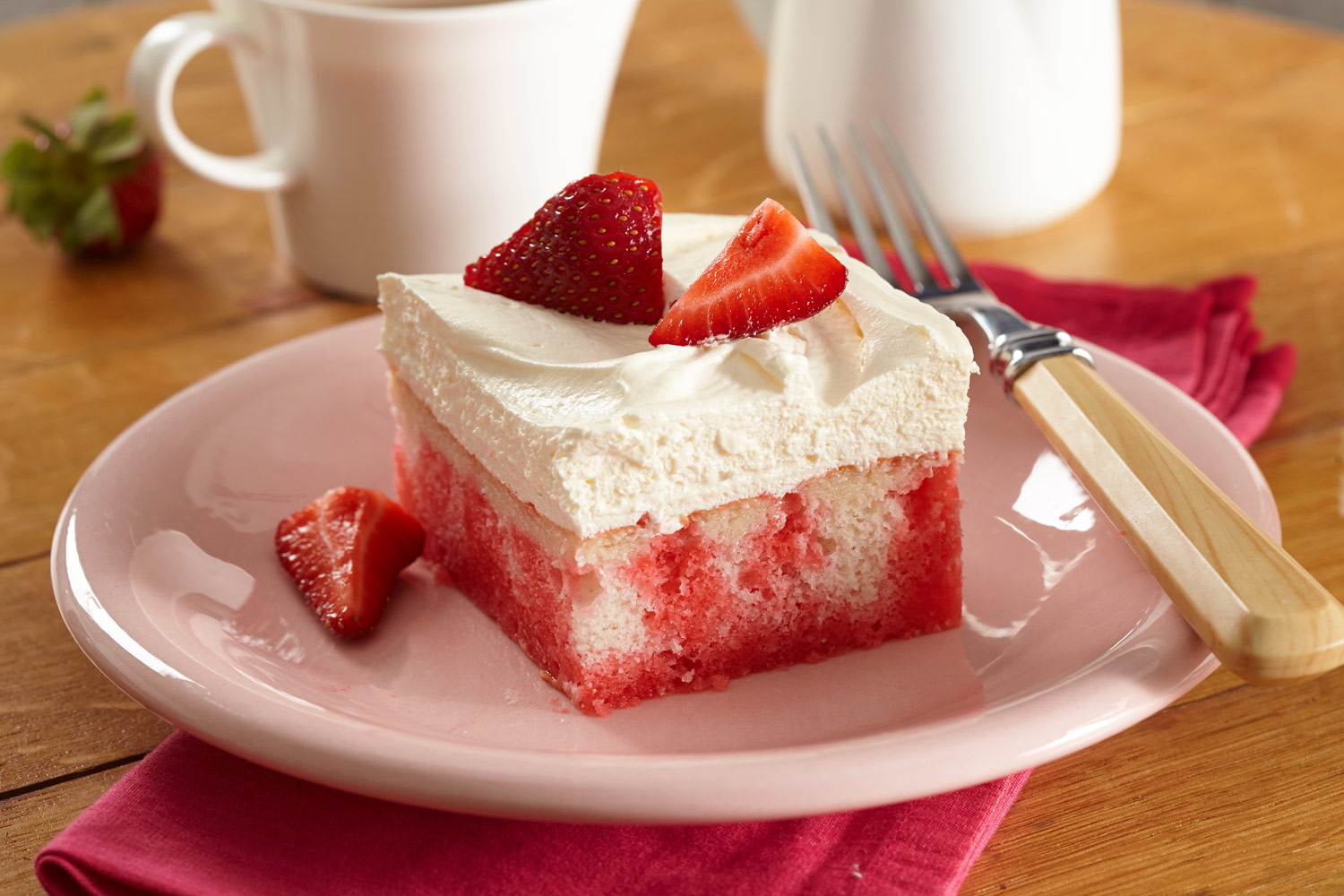 Strawberries-and-Cream Poke Cake