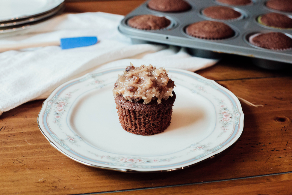 BAKER'S GERMAN'S Chocolate Cupcakes with Bacon
