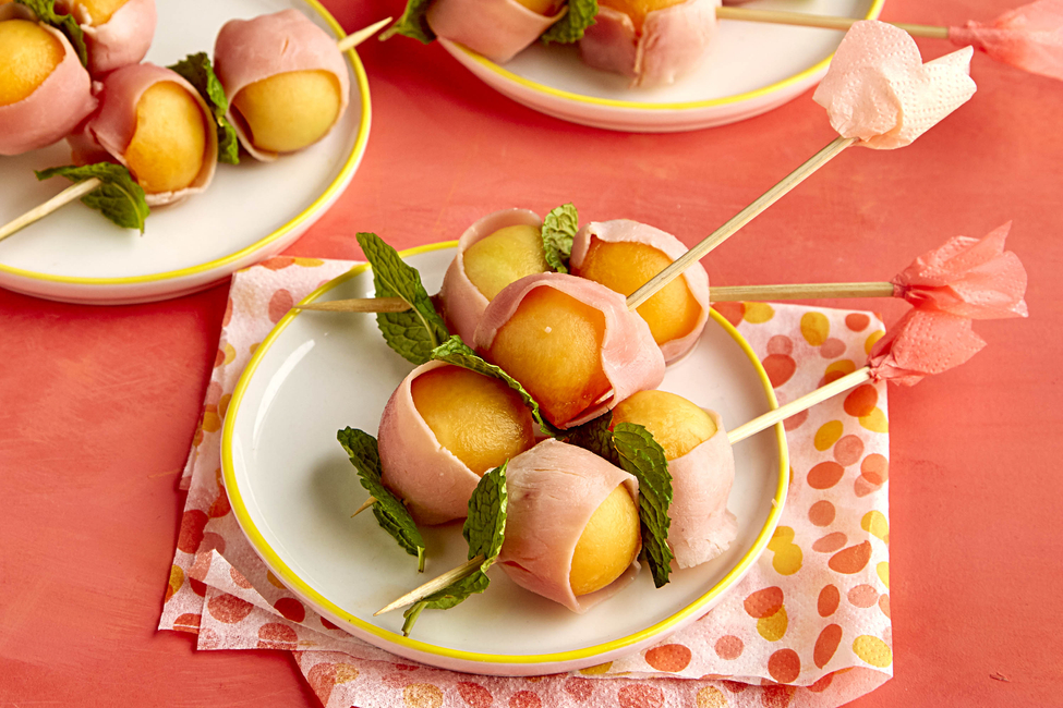 Easy Melon and 'Prosciutto' Skewers