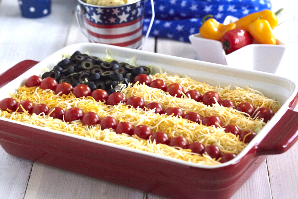 Taco Salad American Flag Dip