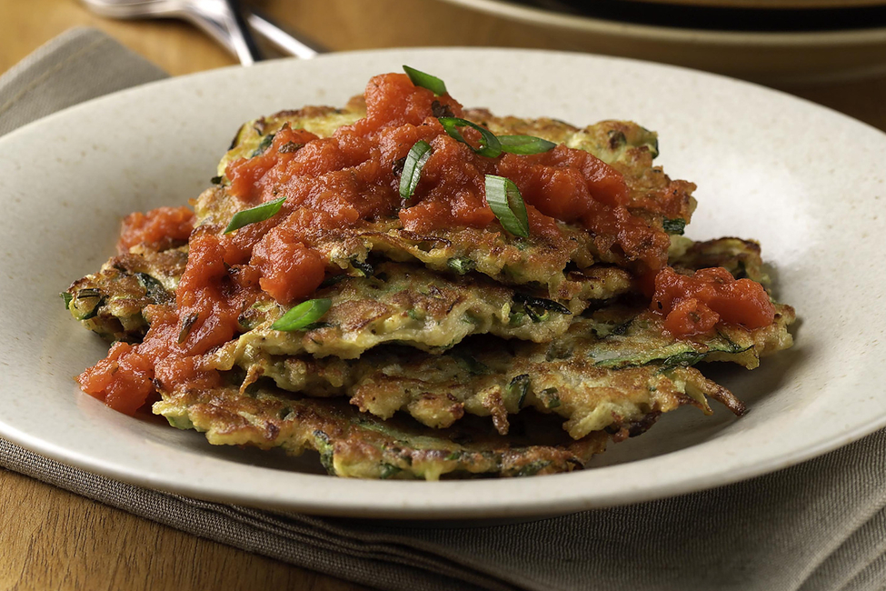 PanFried Zucchini Cakes with Marinara Sauce My Food and Family