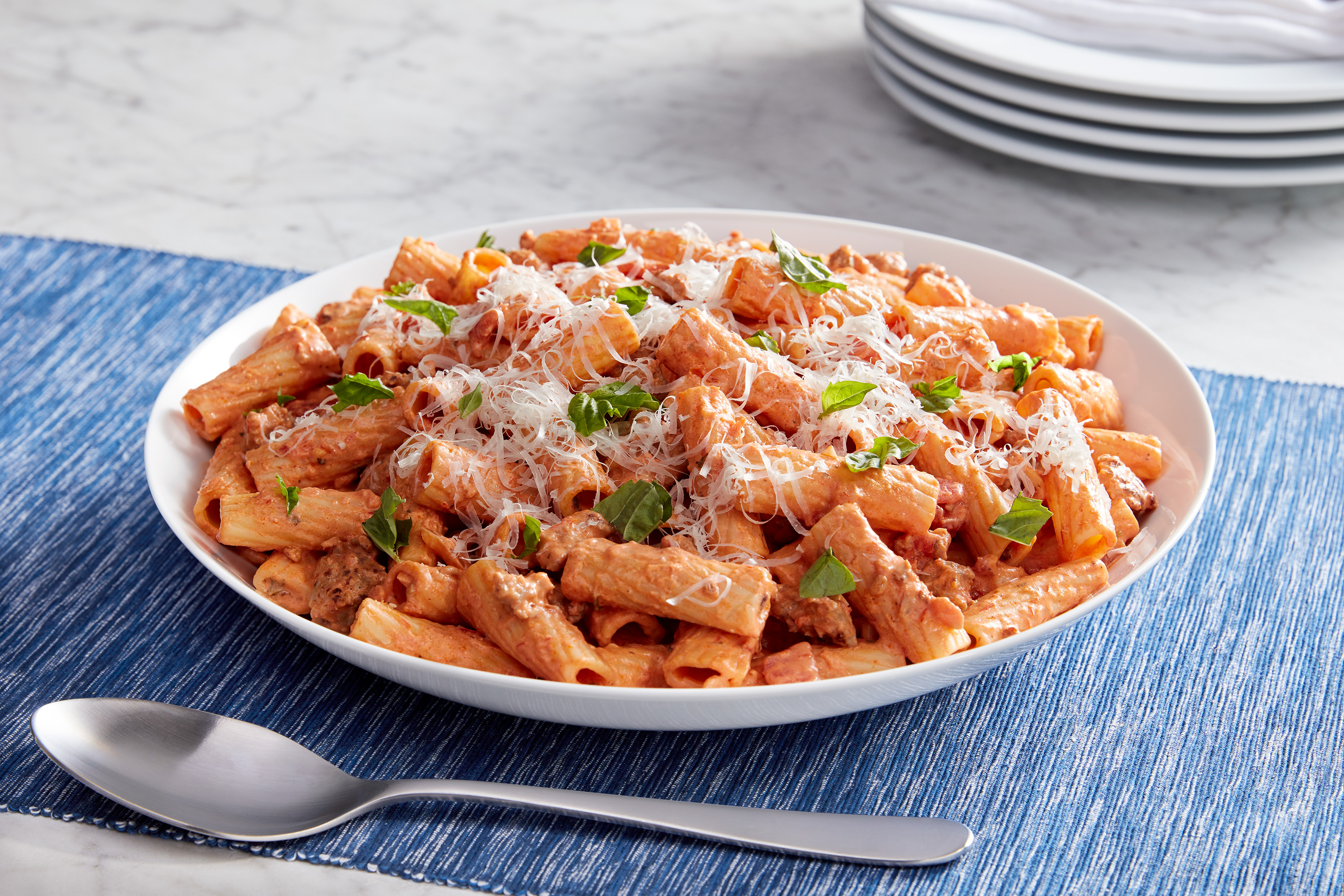 Creamy Sausage Rigatoni - My Food And Family