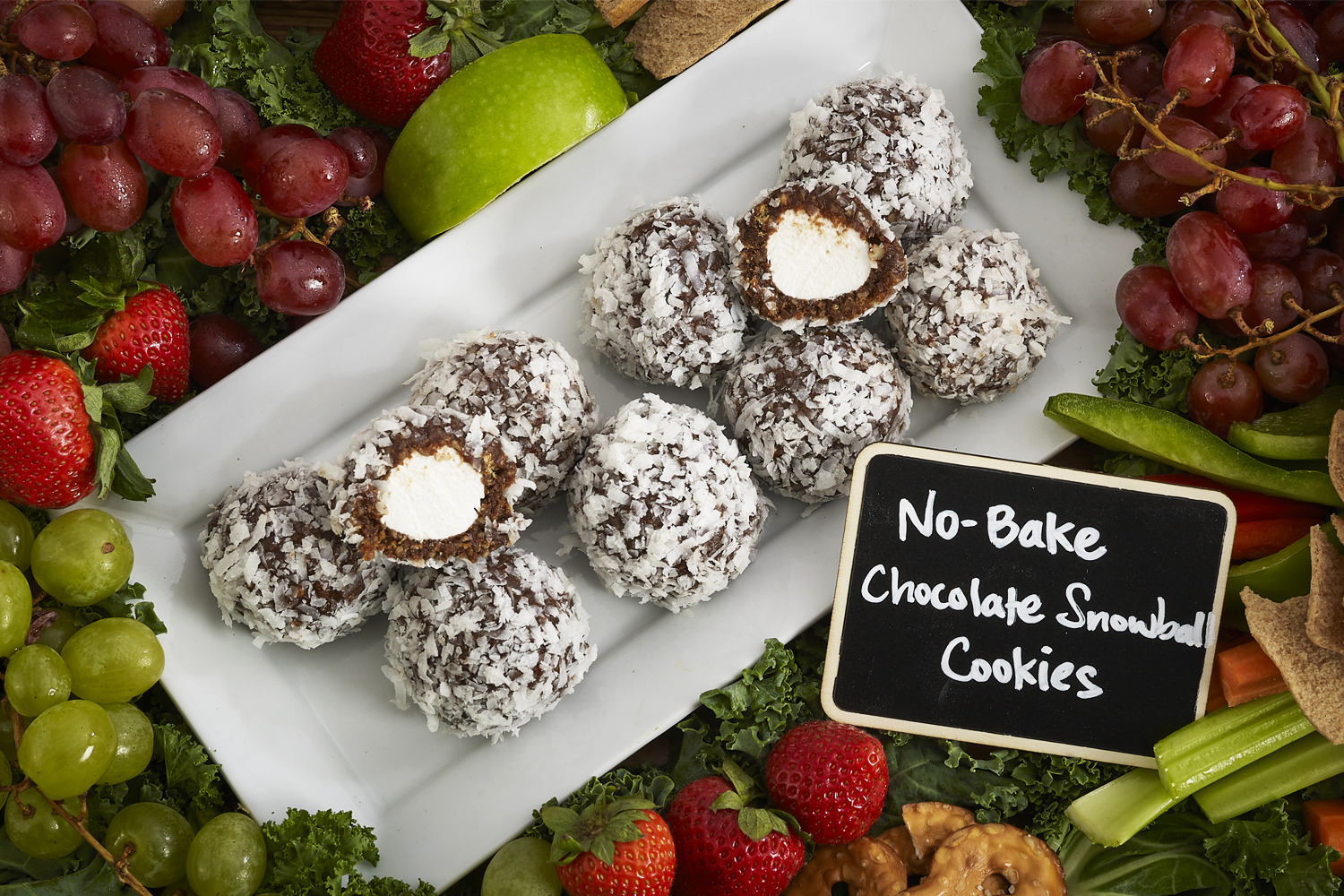 No-Bake Chocolate Snowball Cookies