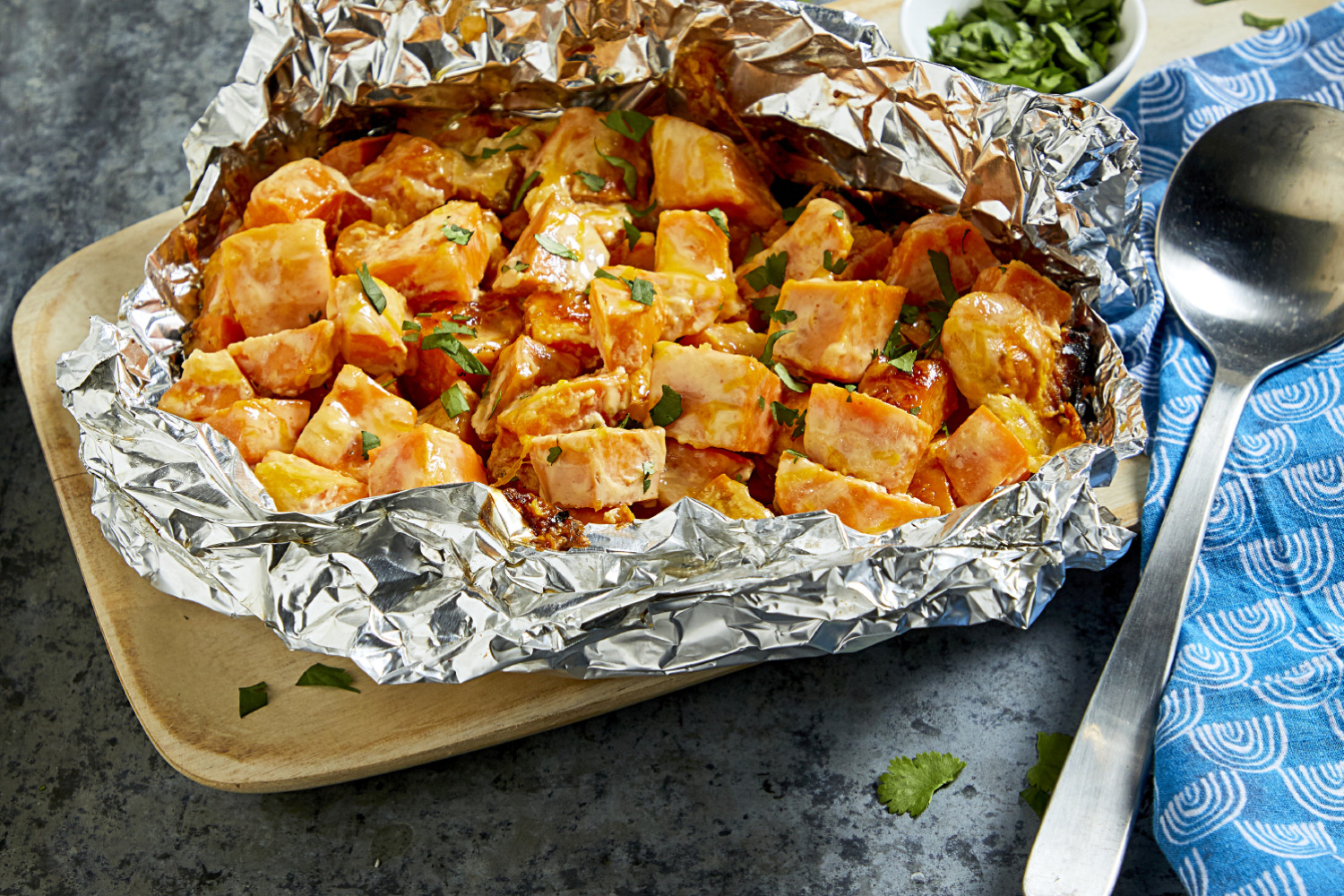 Foil-Packed Chipotle Sweet Potatoes