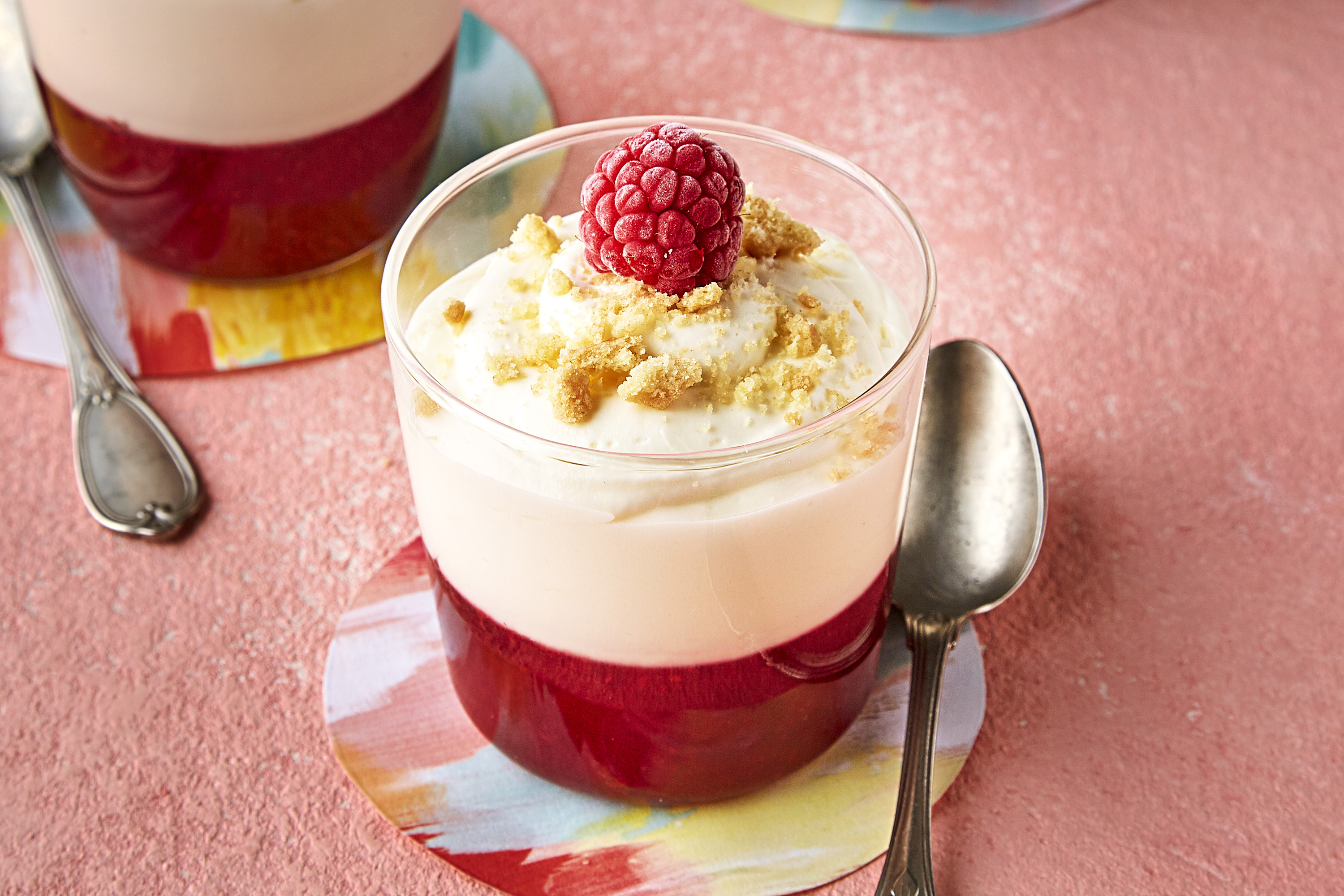 Layered Raspberry-White Chocolate Mousse
