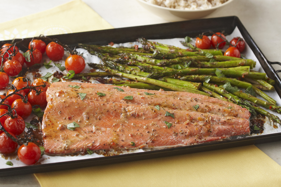 One-Pan Roasted Salmon Supper