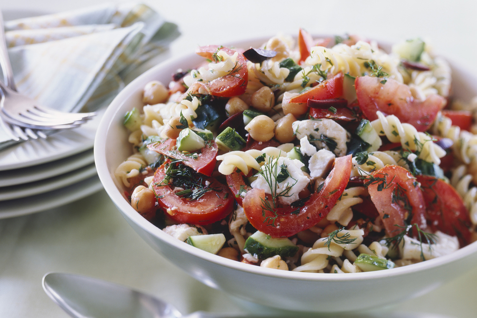 Pasta and Bean Salad with Feta Cheese