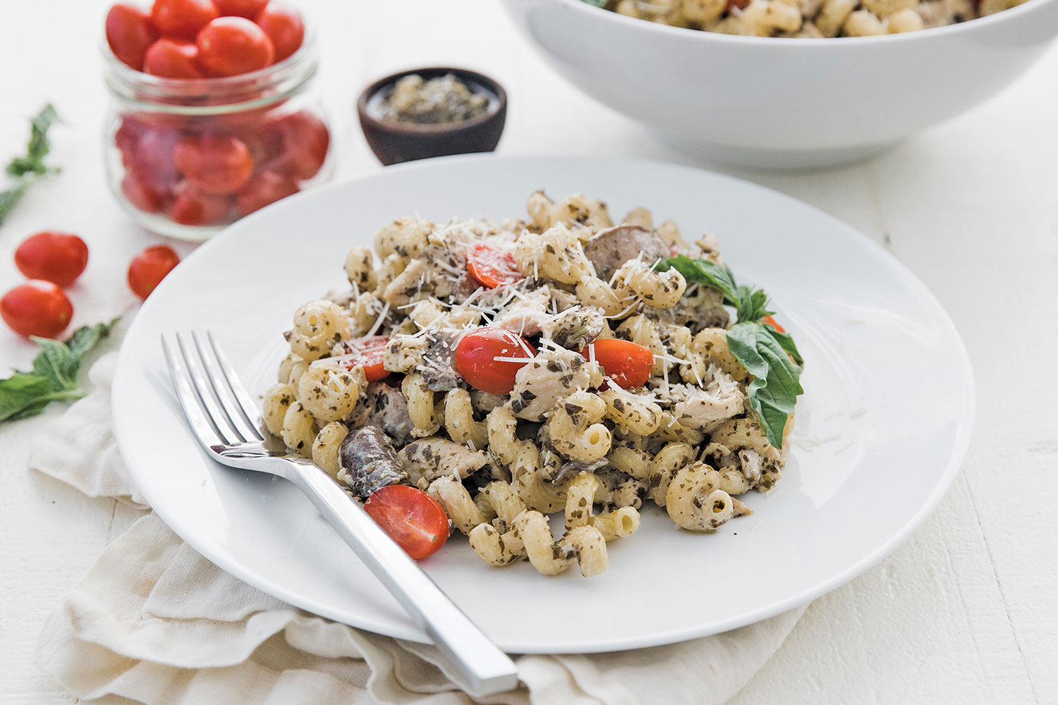 ChickenPesto Cavatappi with Parmesan My Food and Family