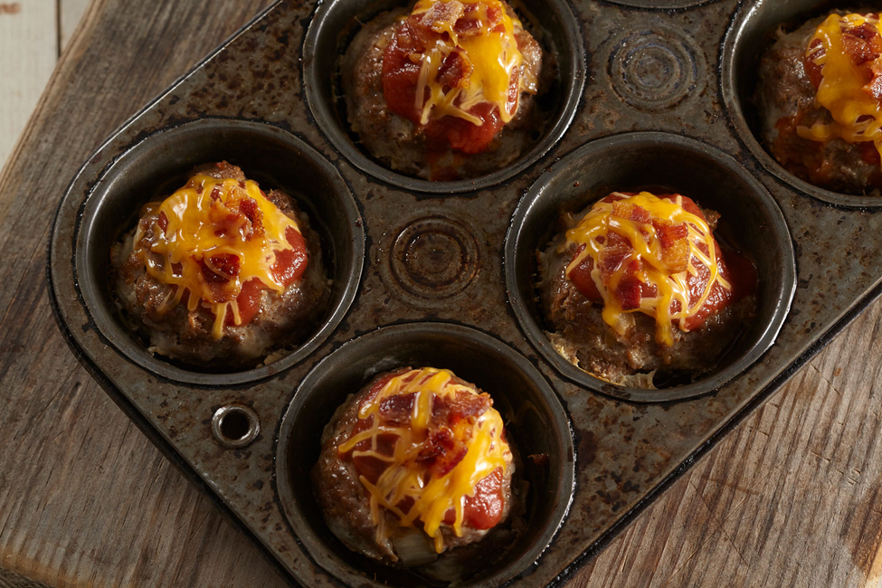 Mini A.1. Meatloaves with Cheese and Bacon