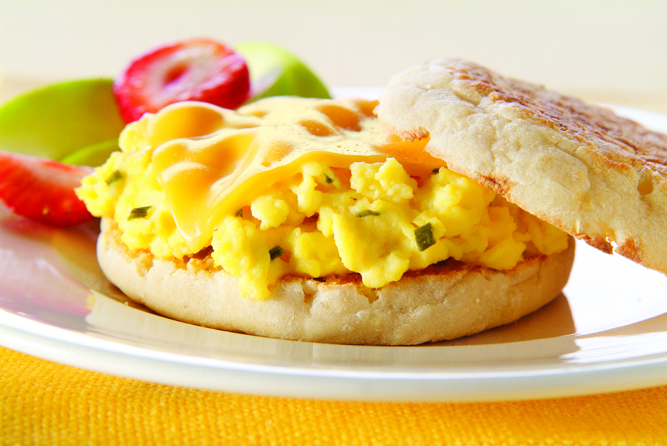 Cheesy Chived Egg Sandwich