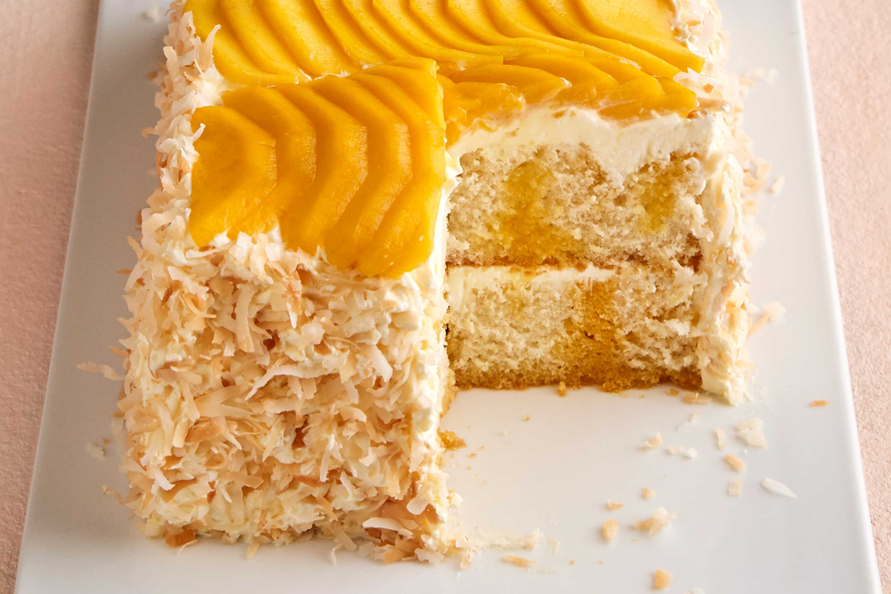 Mango-Coconut Poke Cake
