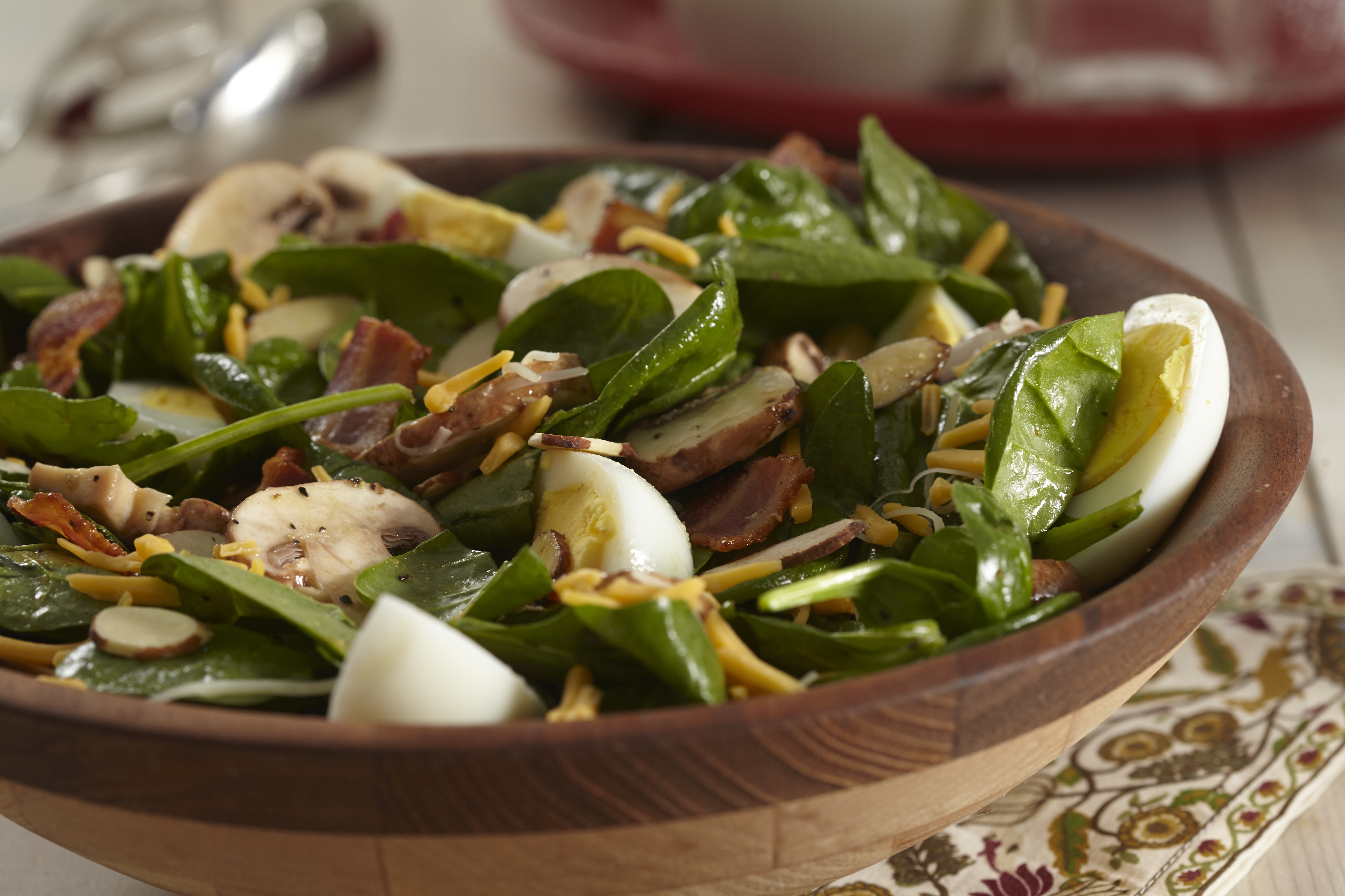 Hot Spinach Salad with Honey-Dijon Dressing