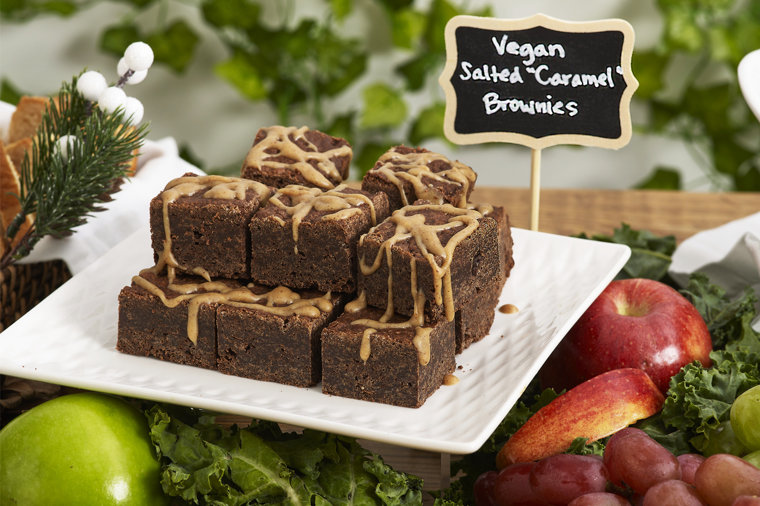 Vegan Salted 'Caramel' Brownies
