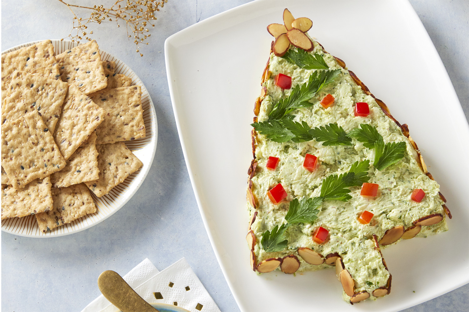 Pesto Cream Cheese Tree