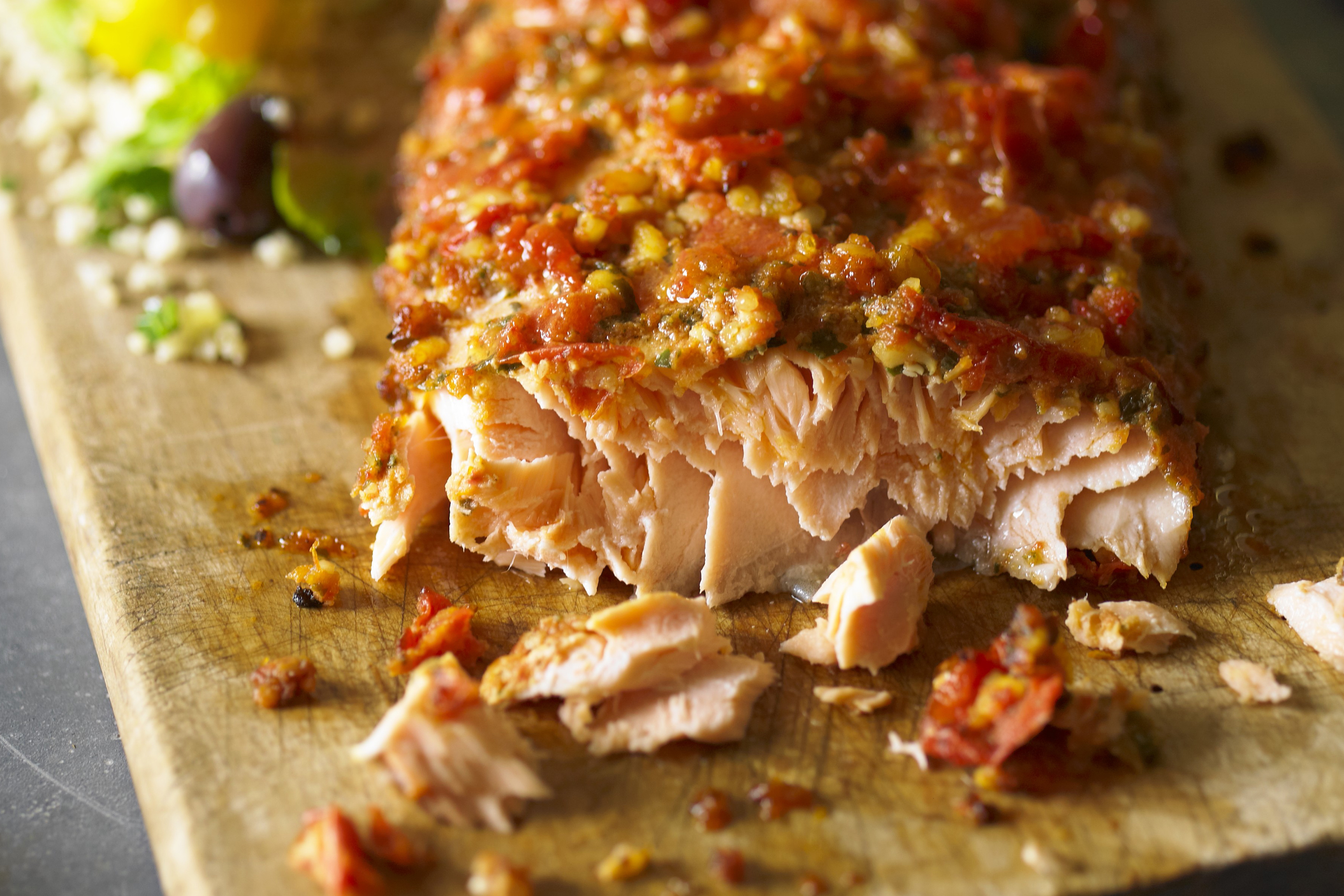 Baked Bruschetta Salmon - My Food And Family