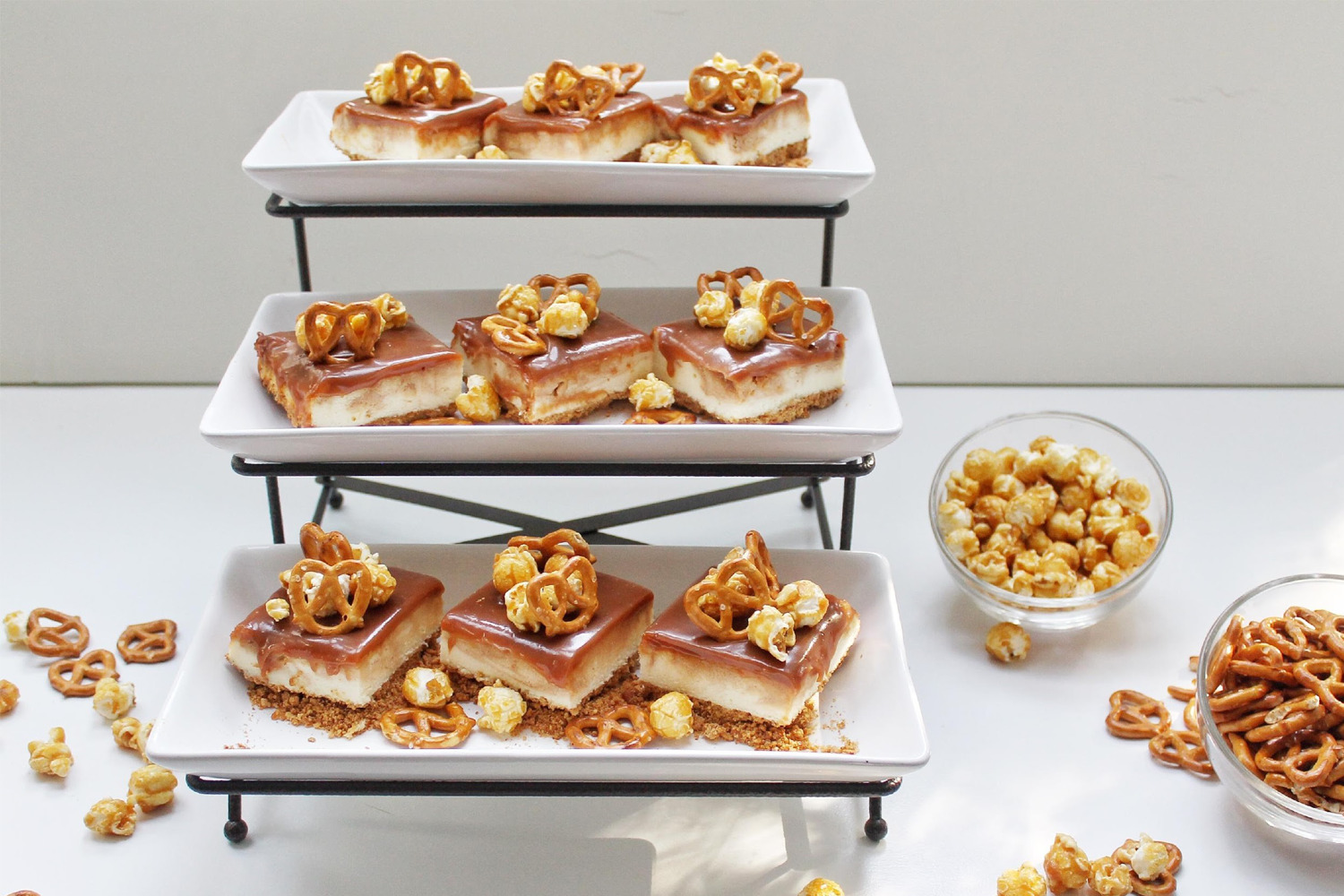 Salted Caramel-Pretzel Cheesecake Bars